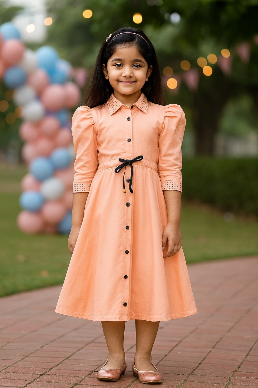 Stylish Button-Down Casual Shirt Dress