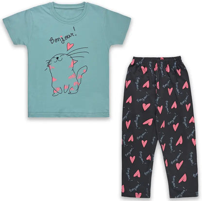 Unisex Cotton Tshirt and Trouser Nightsuit Set