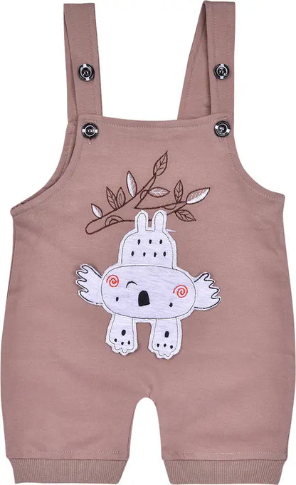 Boys Cotton Cartoon Tshirt and Dungaree Set