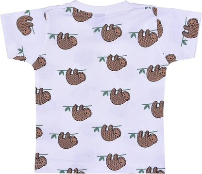 Boys Cotton Cartoon Tshirt and Dungaree Set
