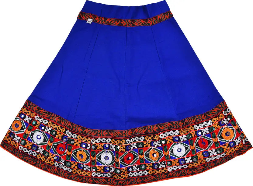 Girls Ethnic Wear Embroidered Cotton Ghagra Choli Dupatta Set