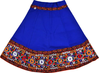 Girls Ethnic Wear Embroidered Cotton Ghagra Choli Dupatta Set