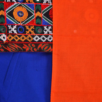 Girls Ethnic Wear Embroidered Cotton Ghagra Choli Dupatta Set