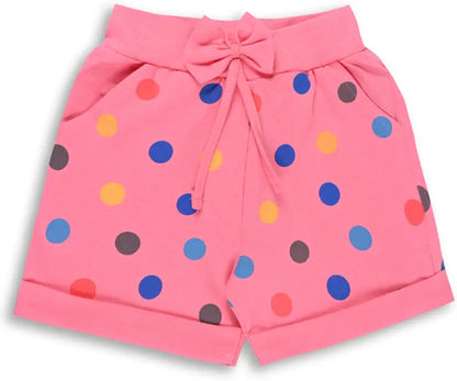 Girls Cotton Polka Print Summer Shorts