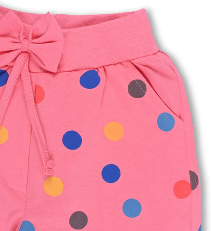 Girls Cotton Polka Print Summer Shorts