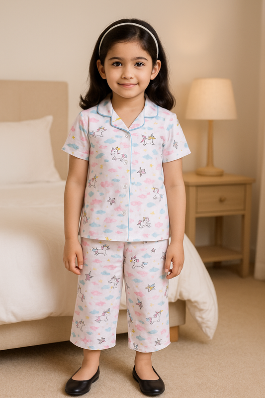 Unisex Printed Top and Bottom Pyjamas Night Dress