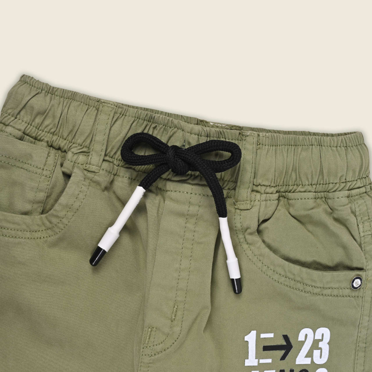Boys Cotton Denim Cargo Joggers â€“ Printed Pants