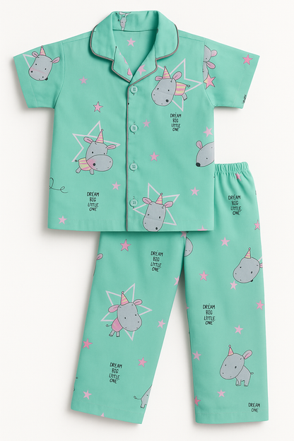 Unisex Printed Top and Bottom Pyjamas Night Dress