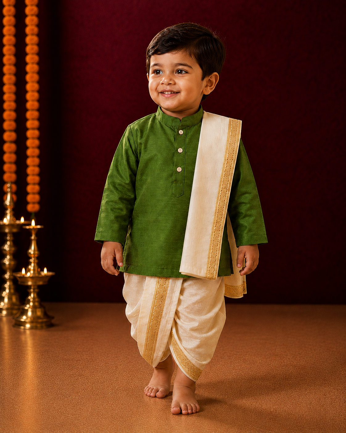 Ethnic Art Silk Kurta Dhoti SetArt Silk Kurta Dhoti Set