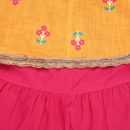 Girls Embroidered Sharara Set