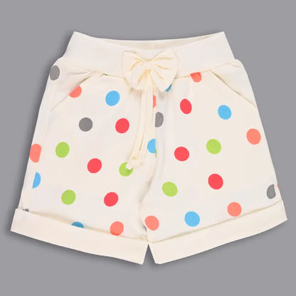 Girls Cotton Polka Print Summer Shorts