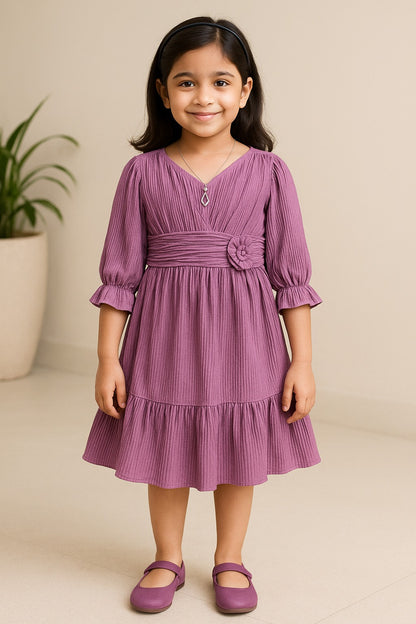 Girls Tiered Hem Casual Dress