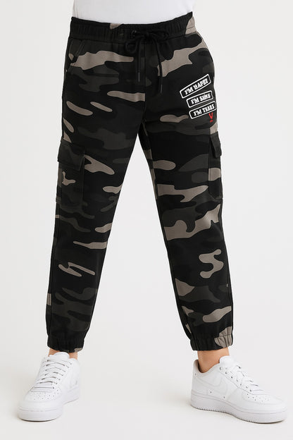 Boys Khaki Regular Fit Jogger Jeans
