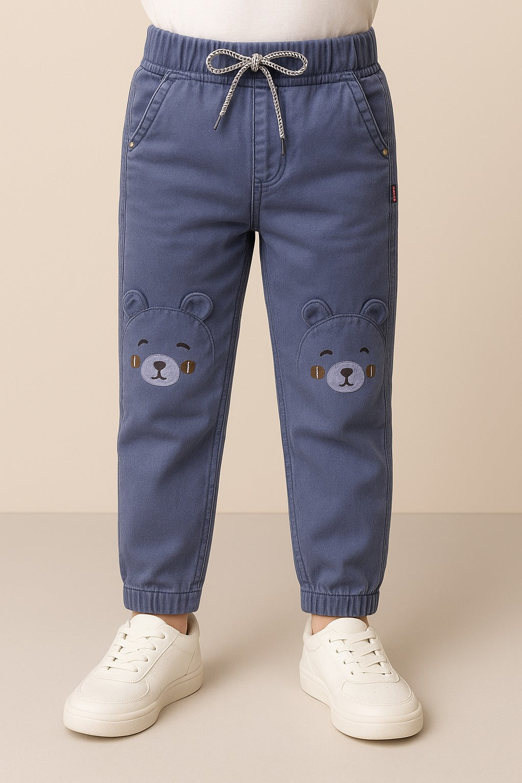 Boys Elastic Waist Cargo Denim Trouser