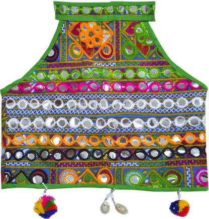 Girls Ethnic Wear Embroidered Cotton Ghagra Choli Dupatta Set