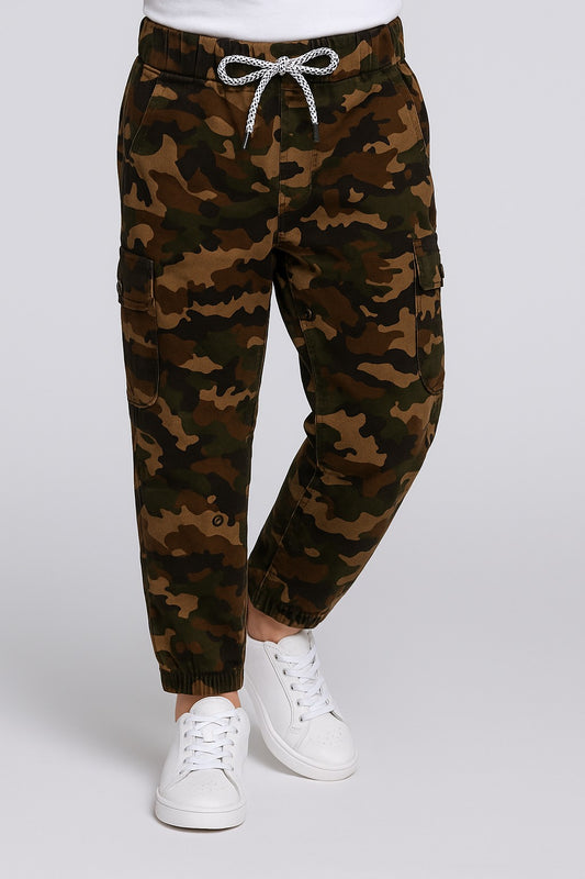 Boys Khaki Regular Fit Jogger Jeans