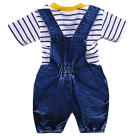 Striped Denim Boys Dungaree Set Online