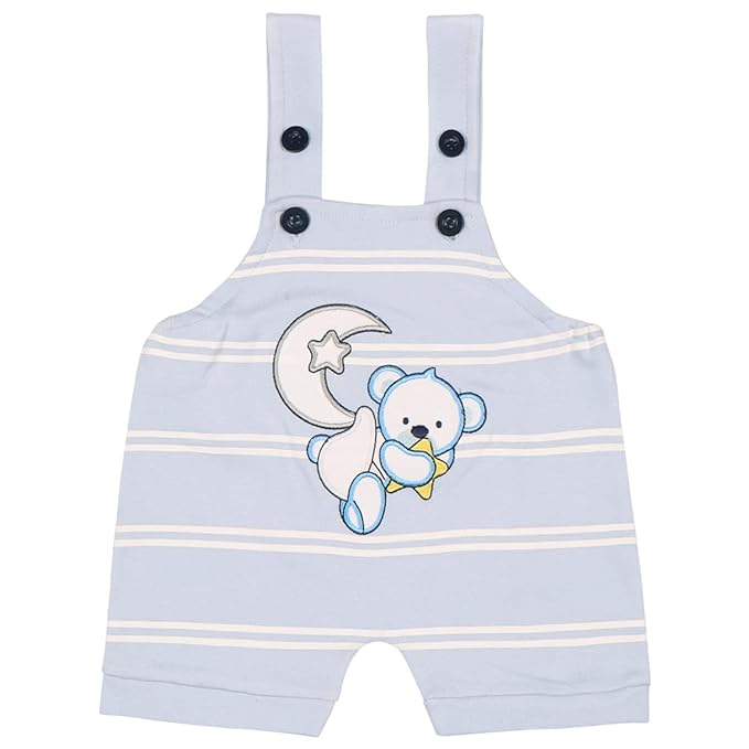 Boys Star Printed Cotton Dungaree Set