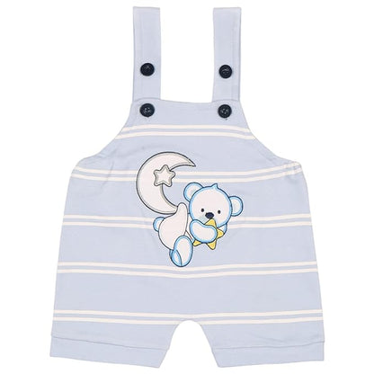 Boys Star Printed Cotton Dungaree Set