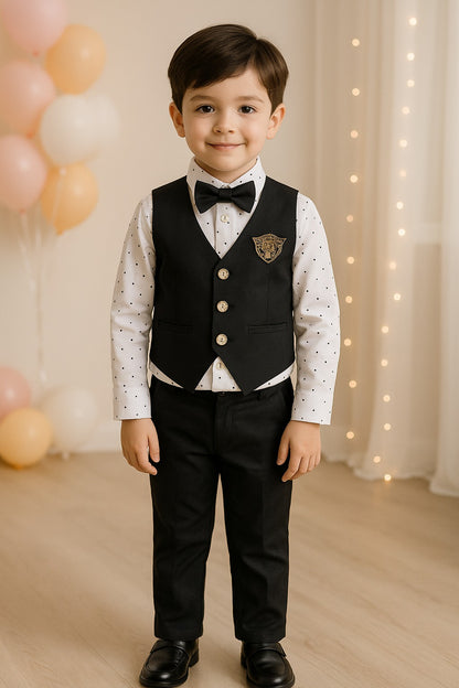 Wish Karo Shirt With Waistcoat And Pant For Boys