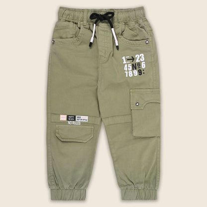 Boys Cotton Denim Cargo Joggers â€“ Printed Pants