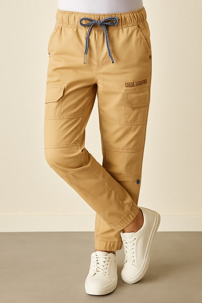Boys Cotton Elastic Waist Casual Trouser
