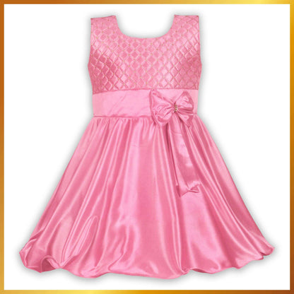 Girls A-Line Frock Dress With Tie-Up