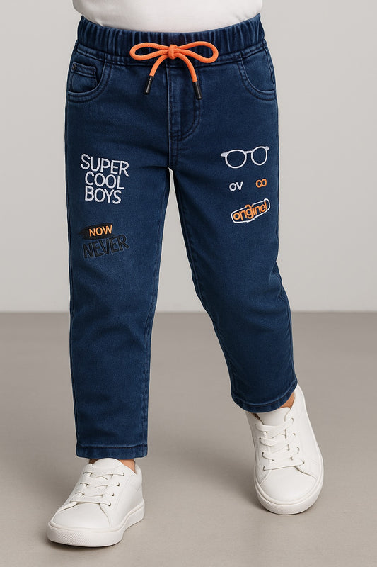 Boys Printed Mid-Rise Jeans
