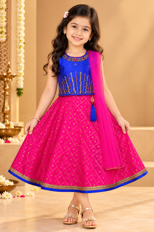 Girls Lehenga Choli Ethnic Wear Embroidered Lehenga Choli