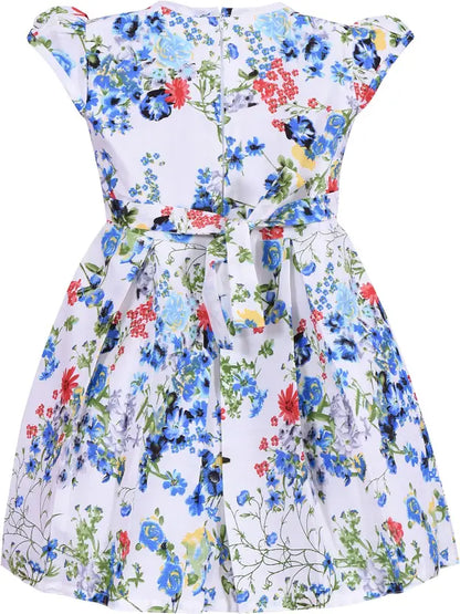 Girls Floral Printed Cotton Summer Casual Dress
