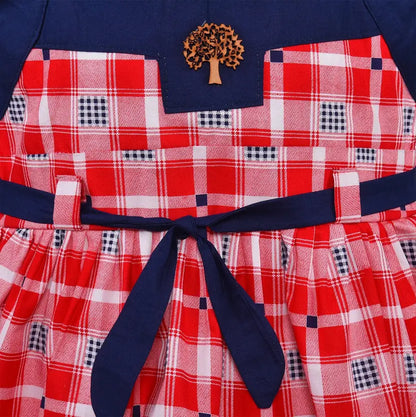 Girls Checkered Printed Cotton Summer Dress