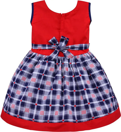 Girls Cotton Checkered Summer Casual Dress