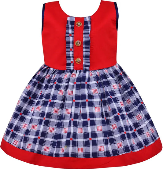 Girls Cotton Checkered Summer Casual Dress