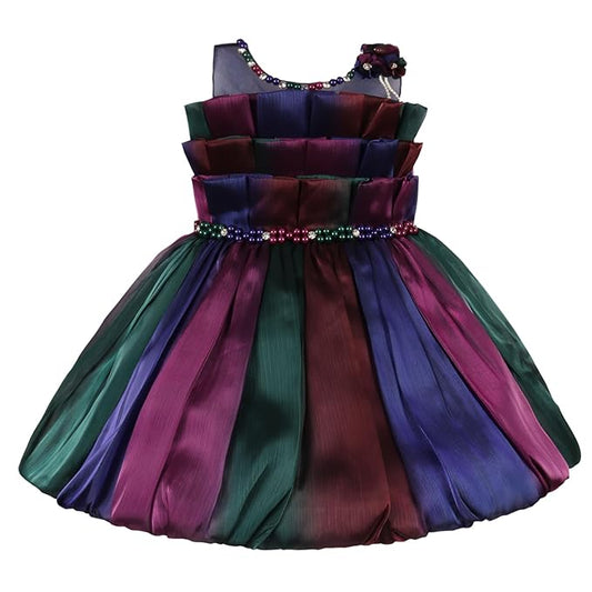 Girls Ruffle Detail Fit and Flare Party Dress