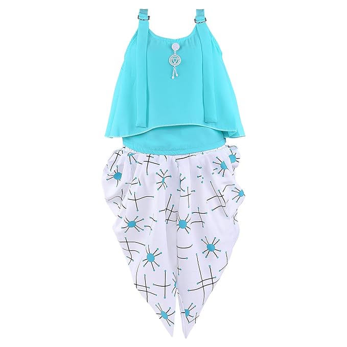 Wish Karo Baby Girls Top and Dhoti Pant Dress For Girls-(csl302blu)