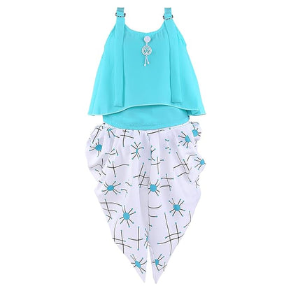 Wish Karo Baby Girls Top and Dhoti Pant Dress For Girls-(csl302blu)