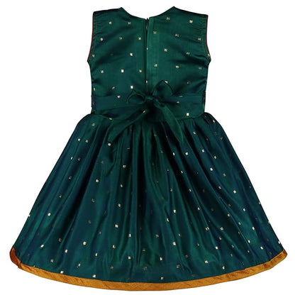 Girls Silk Embroidered Ethnic Dress