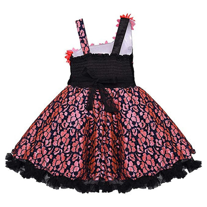 Girls Floral Embellished One Shoulder Dress