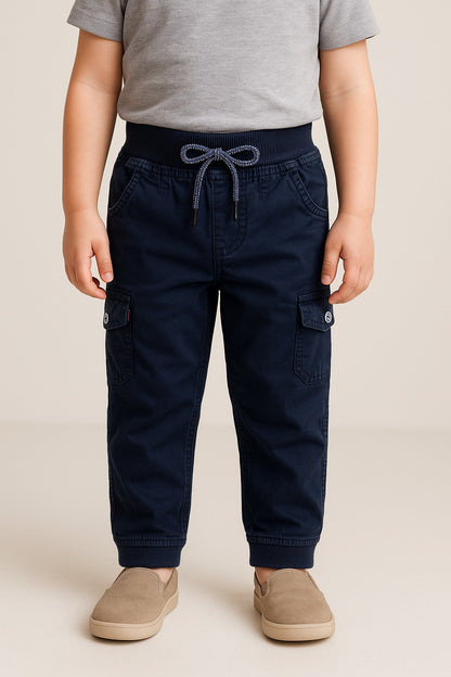 Boys Cotton Cargo Tapered Fit Trouser