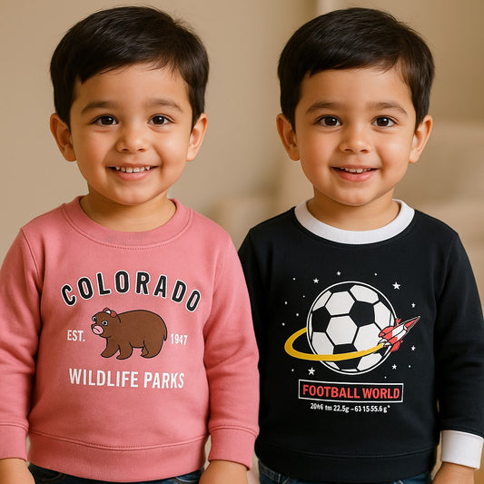 Unisex Pack of 2 Summer Typography Printed Sweatshirts