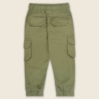 Boys Cotton Denim Cargo Joggers Soft & Stretchable Pants
