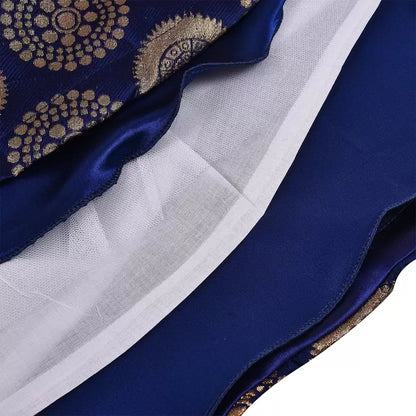 Pink and Navy Blue Ethnic Design Printed Dress