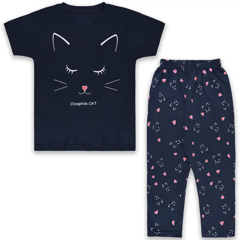 Unisex Cotton Tshirt and Trouser Nightsuit Set
