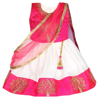 Girls Embroidered Ethnic Half saree dress