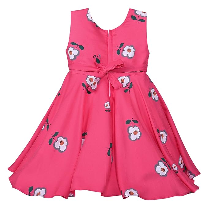 Girls Floral Printed Fit and Flare Dress