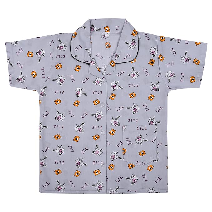 Unisex Printed Top and Bottom Pyjamas Night Dress