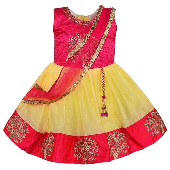 Girls Embroidered Ethnic Half saree dress