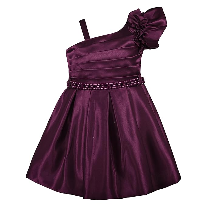 One-Shoulder Balloon Sleeve Party Dress for Girls