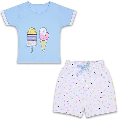 Girls Ice Cream Printed Clothing Set