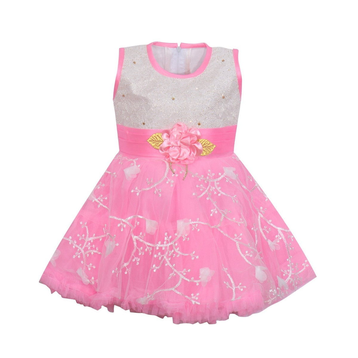 Baby Girls Party Wear Frock Dress fe2172bpnk -  Wish Karo Dresses